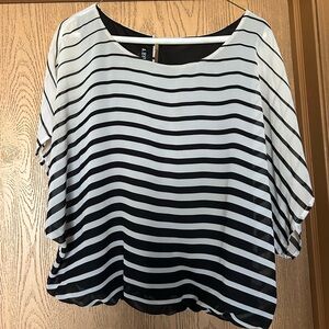 A. Byer Black and White Striped Blouse